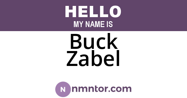 Buck Zabel