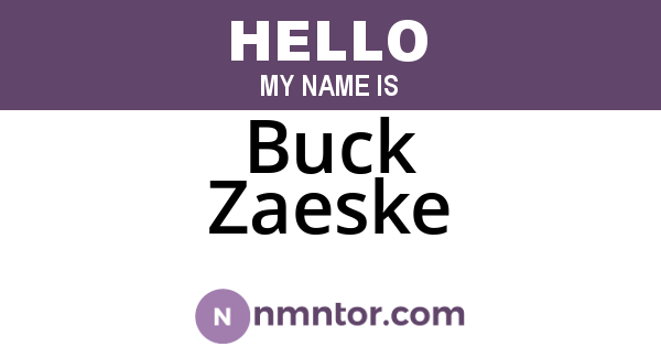 Buck Zaeske