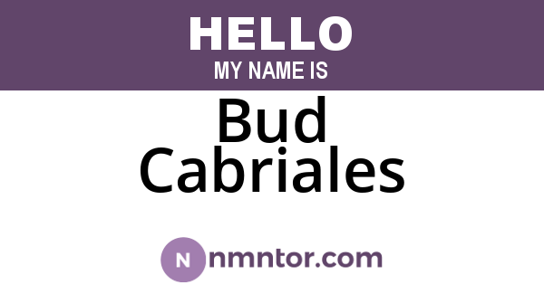 Bud Cabriales