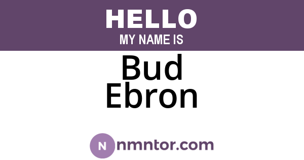Bud Ebron