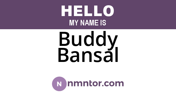 Buddy Bansal
