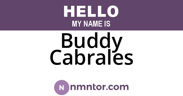 Buddy Cabrales