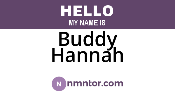 Buddy Hannah