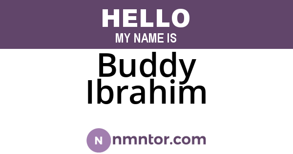 Buddy Ibrahim