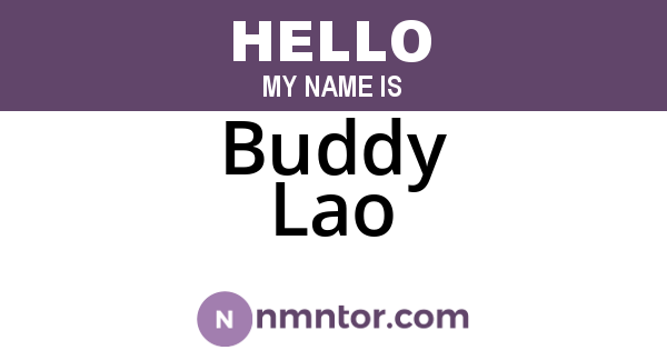Buddy Lao
