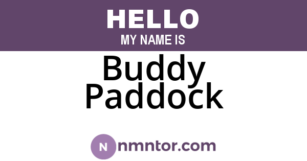 Buddy Paddock