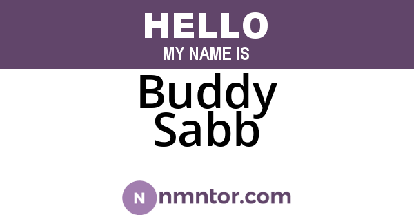 Buddy Sabb