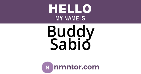 Buddy Sabio