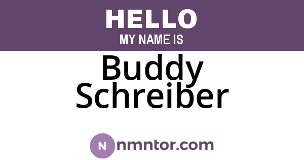 Buddy Schreiber