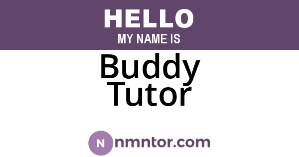 Buddy Tutor