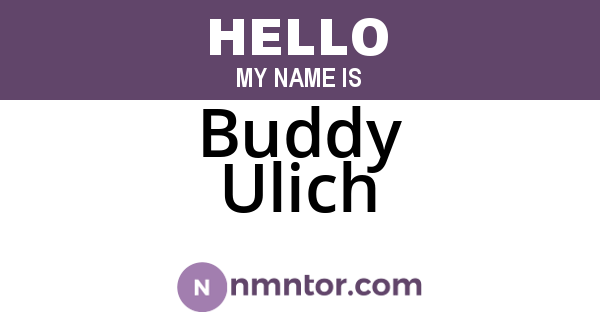 Buddy Ulich