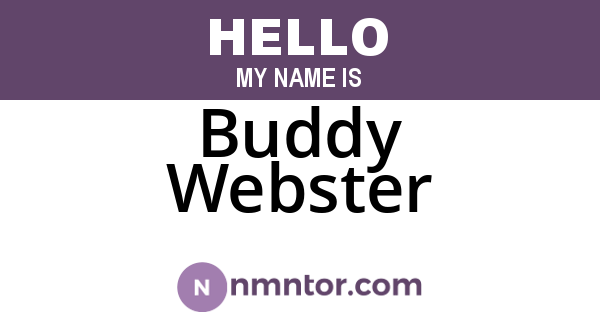 Buddy Webster