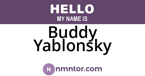 Buddy Yablonsky
