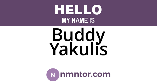 Buddy Yakulis