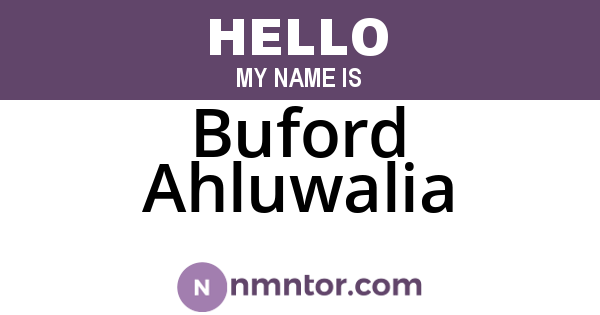 Buford Ahluwalia