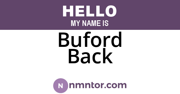 Buford Back
