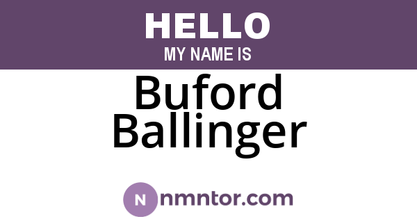 Buford Ballinger