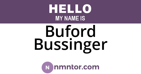 Buford Bussinger