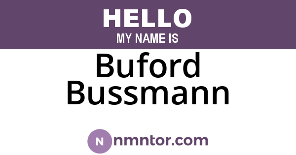 Buford Bussmann