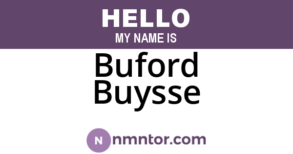 Buford Buysse