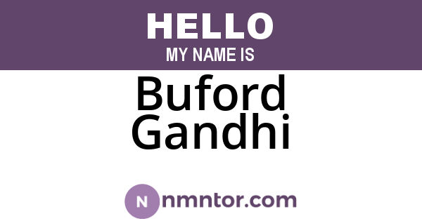 Buford Gandhi