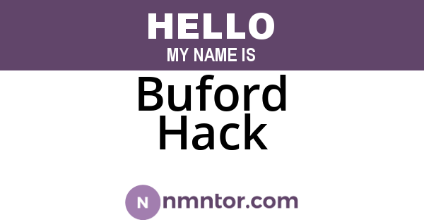Buford Hack