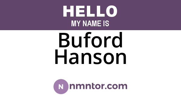 Buford Hanson