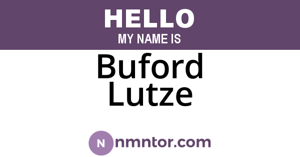 Buford Lutze