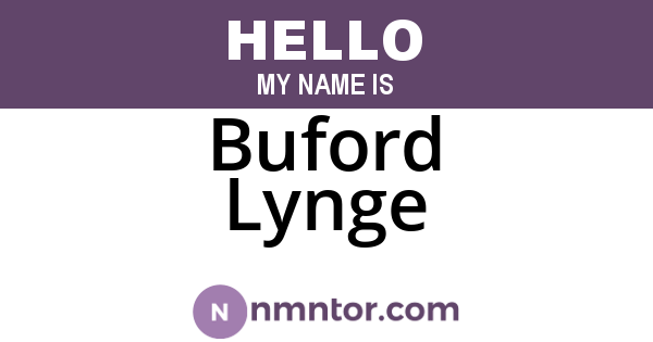 Buford Lynge