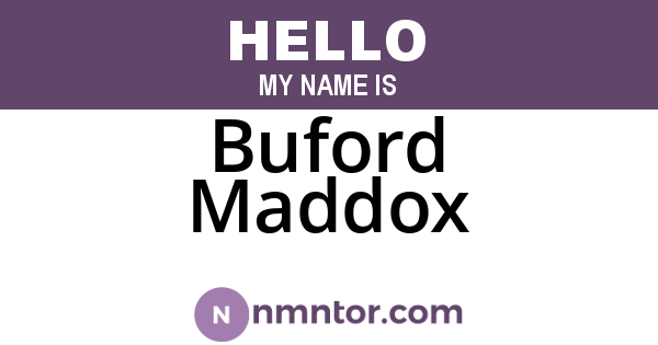 Buford Maddox