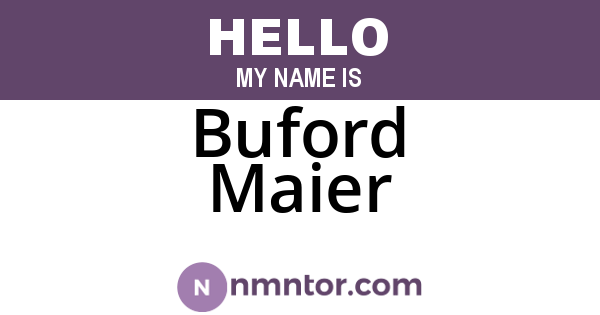 Buford Maier