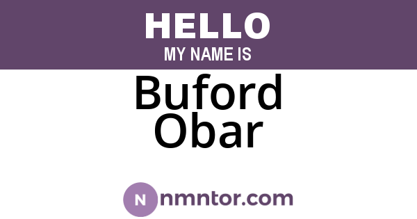 Buford Obar