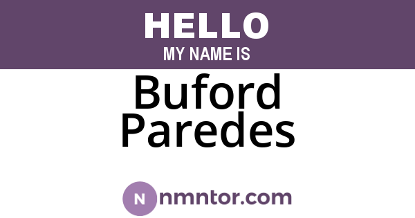 Buford Paredes