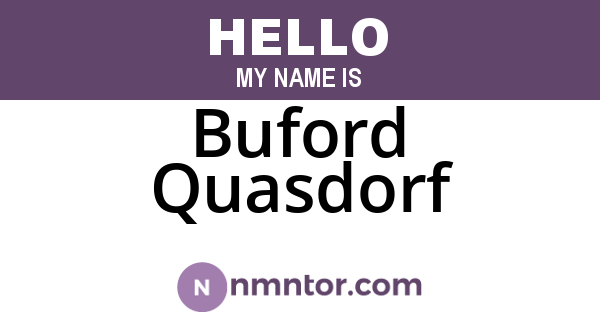 Buford Quasdorf