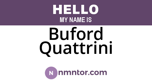 Buford Quattrini