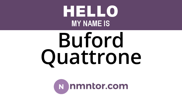 Buford Quattrone