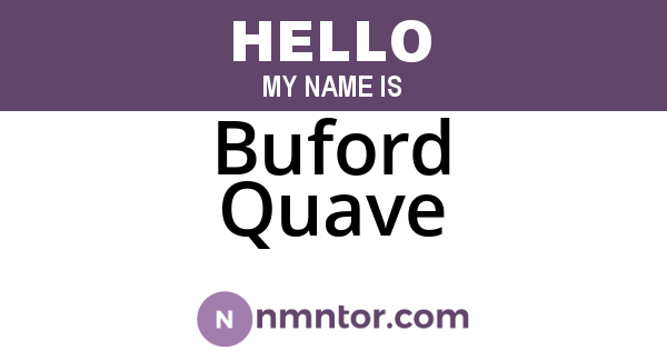 Buford Quave