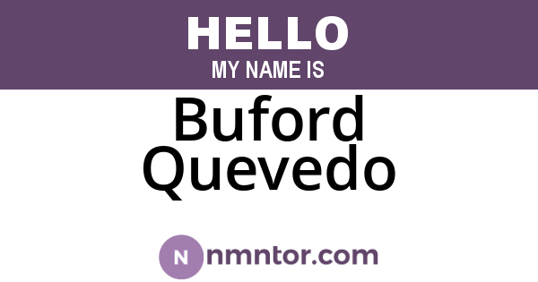 Buford Quevedo