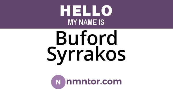 Buford Syrrakos