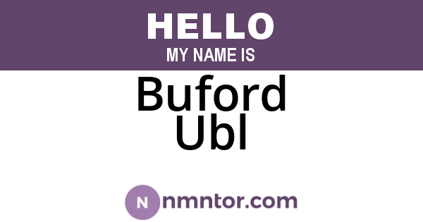 Buford Ubl