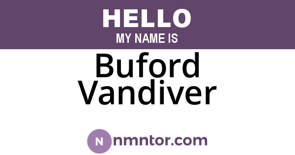 Buford Vandiver
