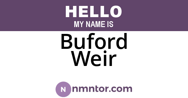 Buford Weir