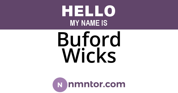 Buford Wicks
