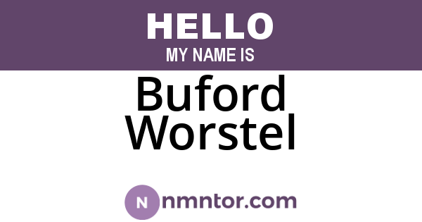 Buford Worstel
