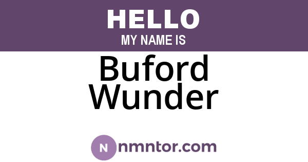 Buford Wunder