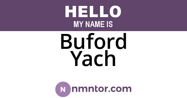 Buford Yach