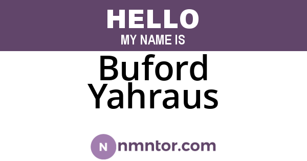 Buford Yahraus