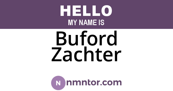 Buford Zachter