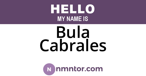 Bula Cabrales