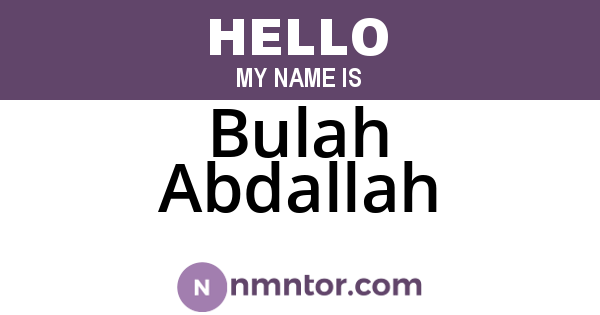 Bulah Abdallah